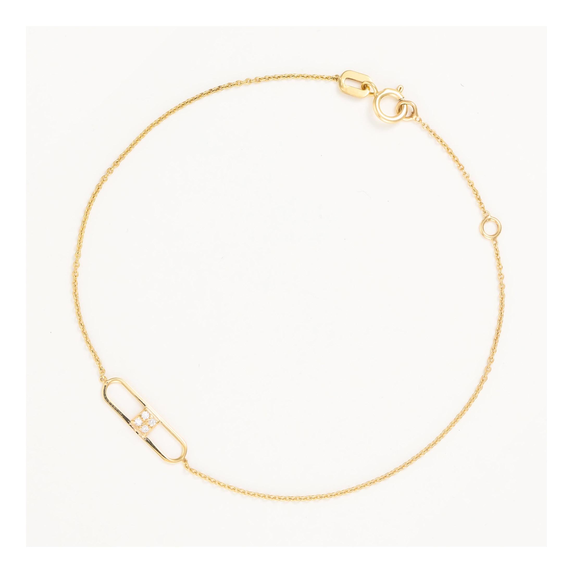 Pulsera “Eddi” Oro amarillo 375/1000 y circonio