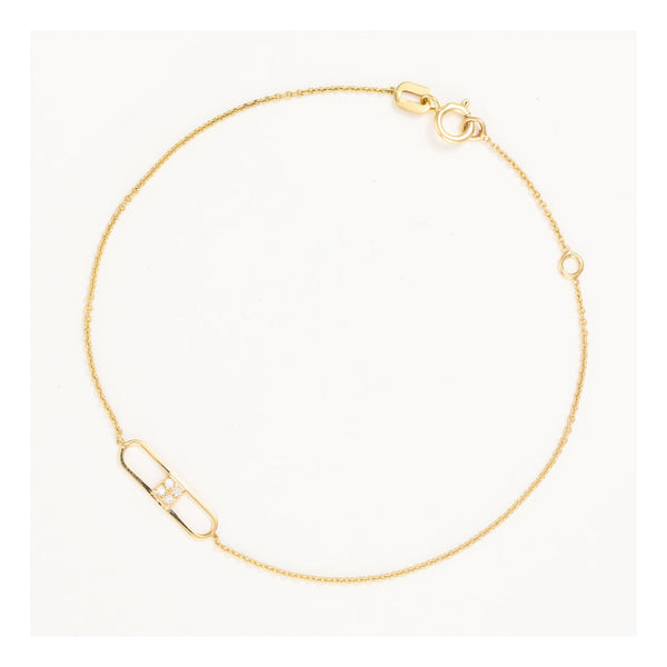 Bracelet "Eddi" Or Jaune 375/1000 Et Zirconium