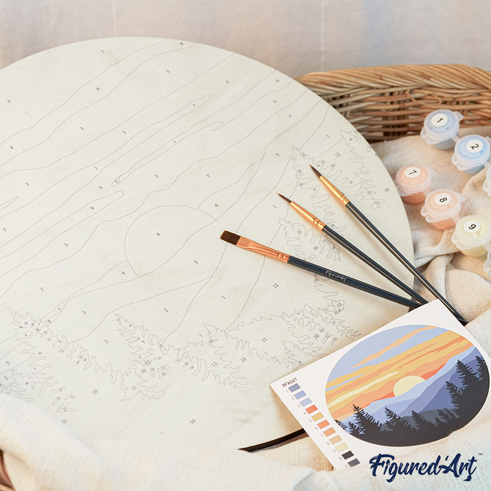 Paint By Numbers On Wooden Disc - Dolphin