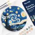 Paint By Numbers On Wooden Disc - Starry Night