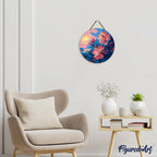 Paint by Numbers on Wooden Disc - Sunset Hibiscus