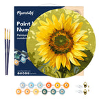 Paint By Numbers On Wooden Disc - Sunflower