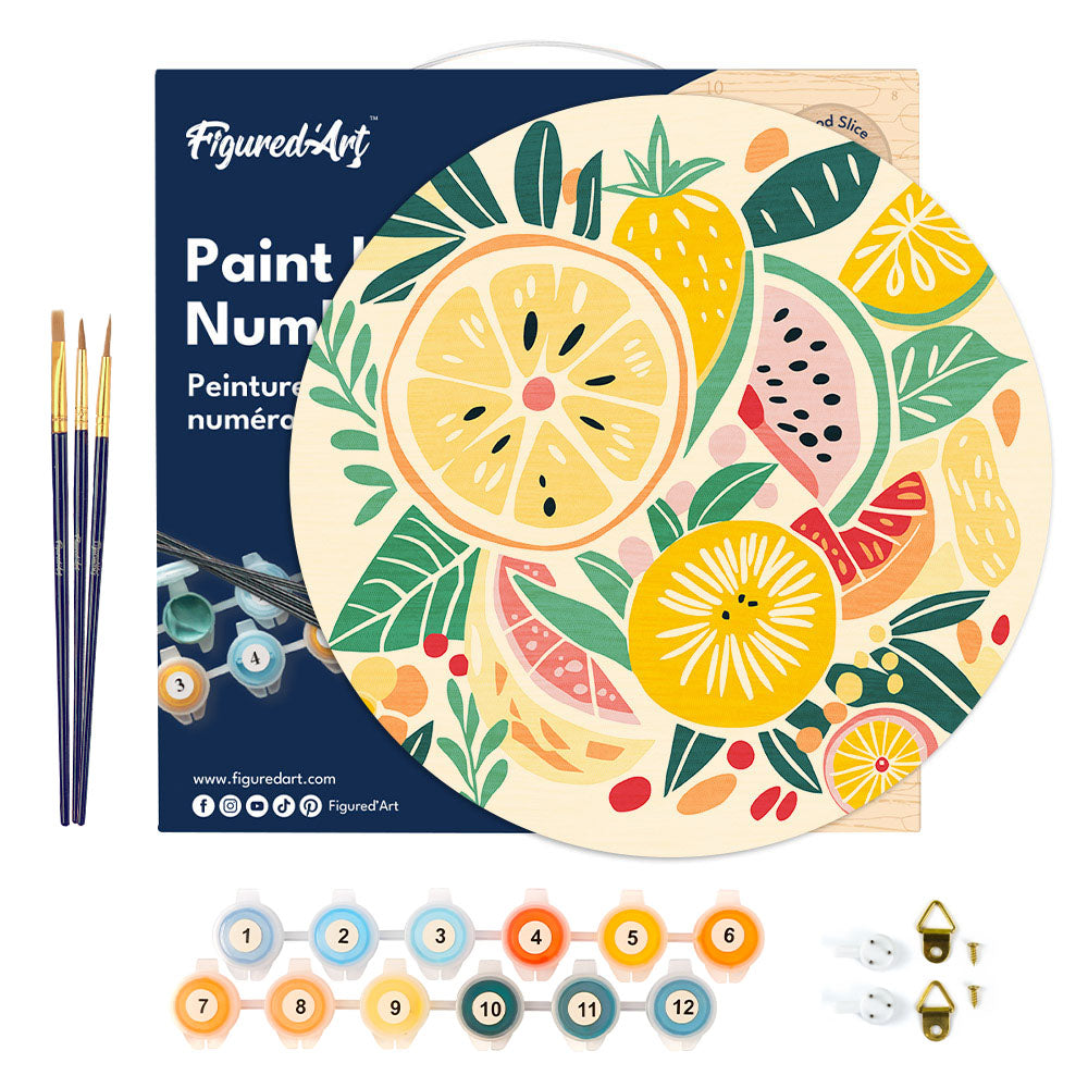 Paint By Numbers On Wood Disc - Fruit