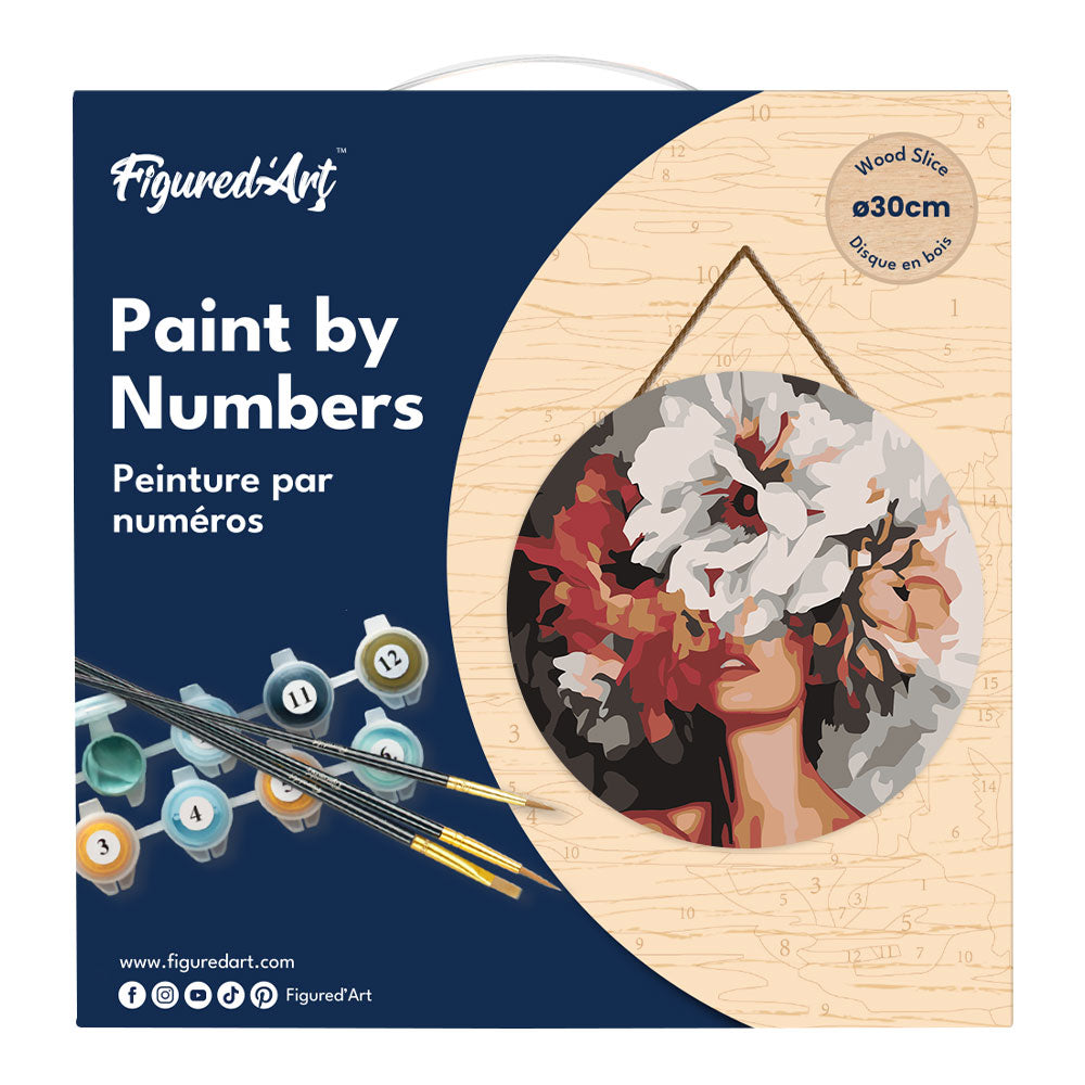 Peinture Par Numéro Sur Disque En Bois - Beauté Derrière Les Fleurs