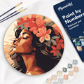 Peinture Par Numéro Sur Disque En Bois - Femme Florale