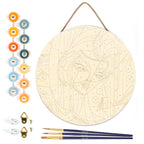 Peinture Par Numéro Sur Disque En Bois - Femme Abstraite Style Picasso