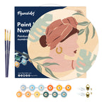Paint by Numbers on Wooden Disc - Woman in Turban in Profile