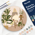 Peinture Par Numéro Sur Disque En Bois - Femme Et Bouquet
