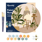 Peinture Par Numéro Sur Disque En Bois - Femme Et Bouquet