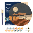 Peinture Par Numéro Sur Disque En Bois - Clair De Lune Désertique