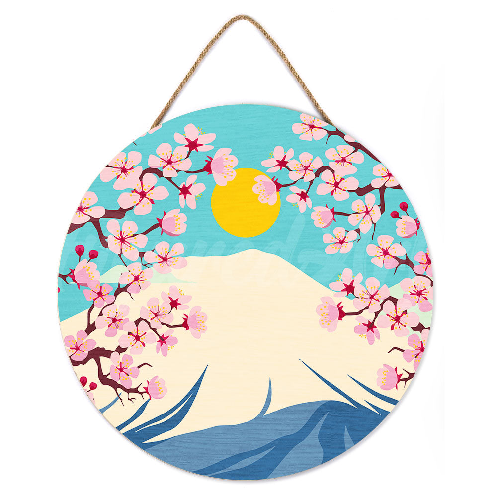 Paint By Number On Wooden Disc - Mount Fuji