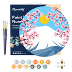 Paint By Number On Wooden Disc - Mount Fuji
