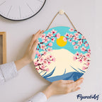 Paint By Number On Wooden Disc - Mount Fuji