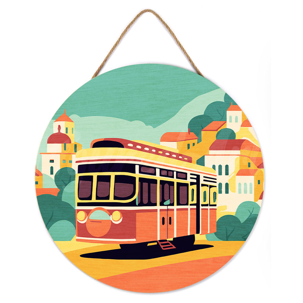 Paint by Numbers on Wooden Disc - Lisbon