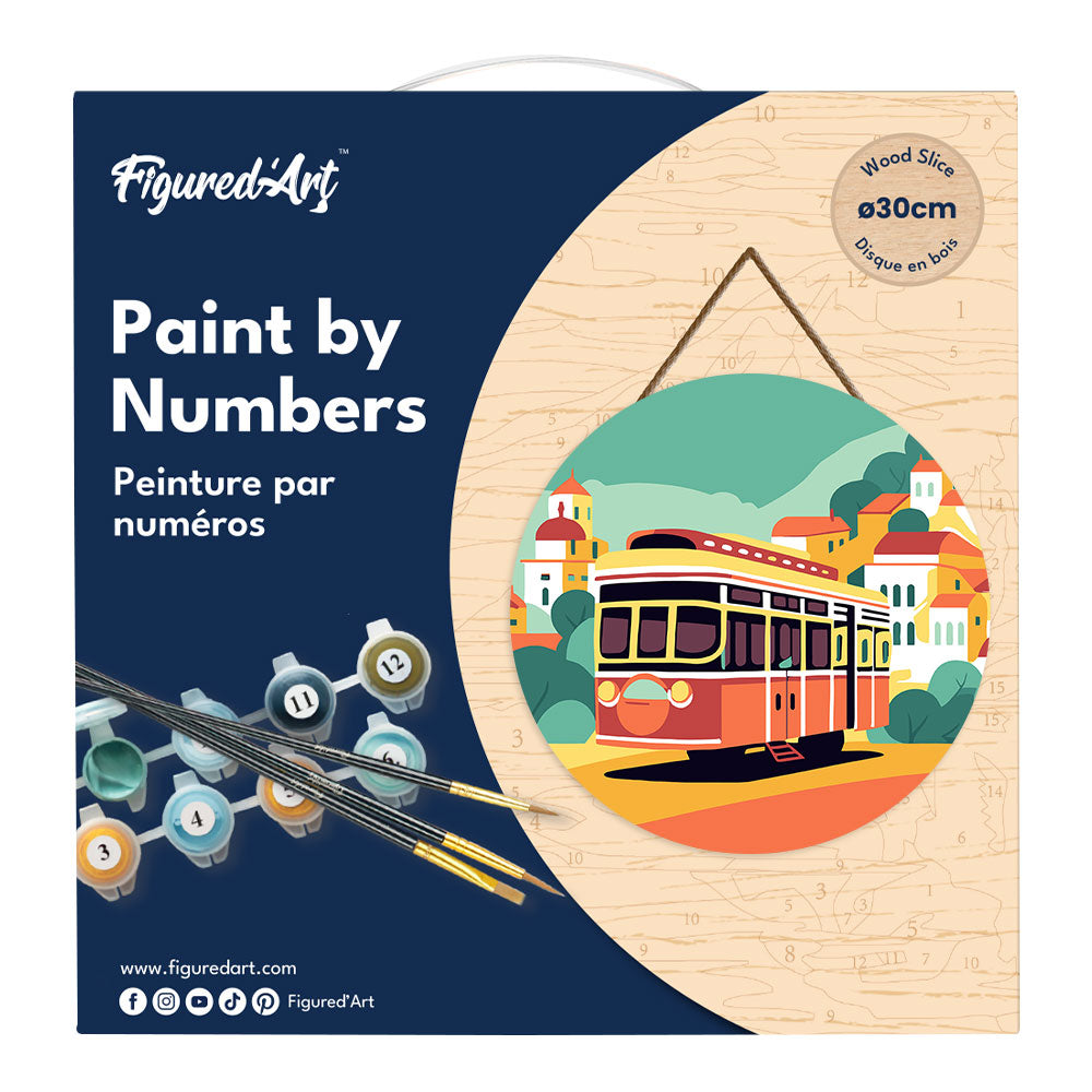 Paint by Numbers on Wooden Disc - Lisbon