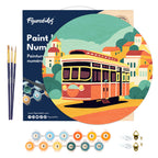 Paint by Numbers on Wooden Disc - Lisbon