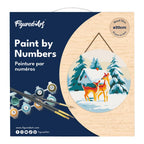 Paint By Numbers On Wooden Round - Does And Cabin