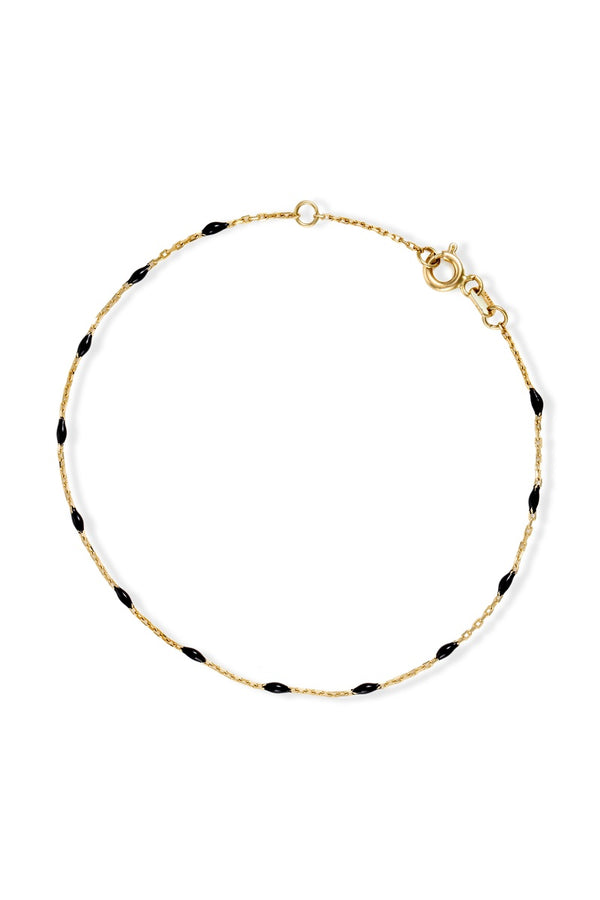 Armband i svart emalj och 9 karat (375/1000) gult guld