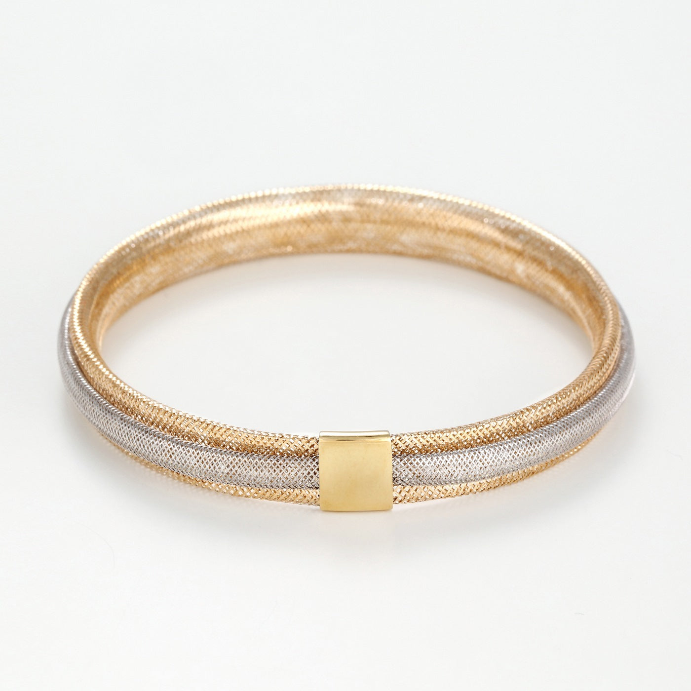 Bracelet " Vico Scintillant 8Mm" Or Jaune 375/1000 - Or Bicolore 375/1000