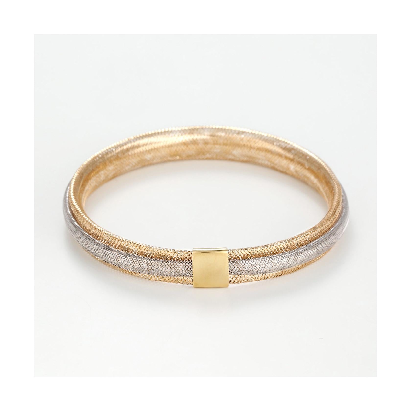 Bracelet " Vico Scintillant 8Mm" Or Bicolore 375/1000