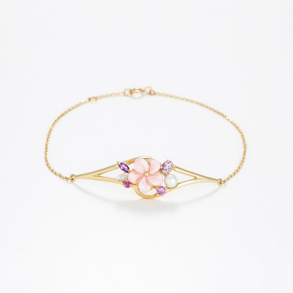 Pulsera “Norina” D0.005/1 Am0.28/3 Rho0.06/1 Fregona+Perla