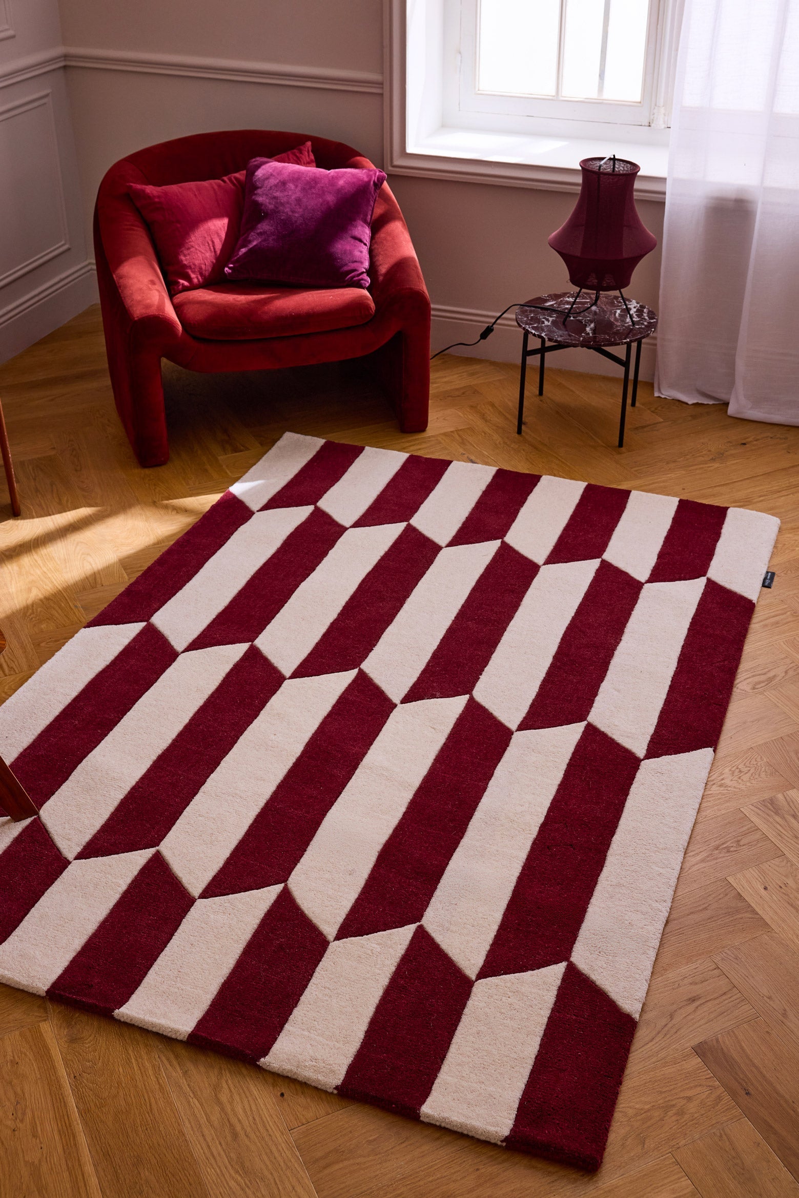 Rojo tormenta – Alfombra de lana – P_RO1011ROU Rojo tormenta