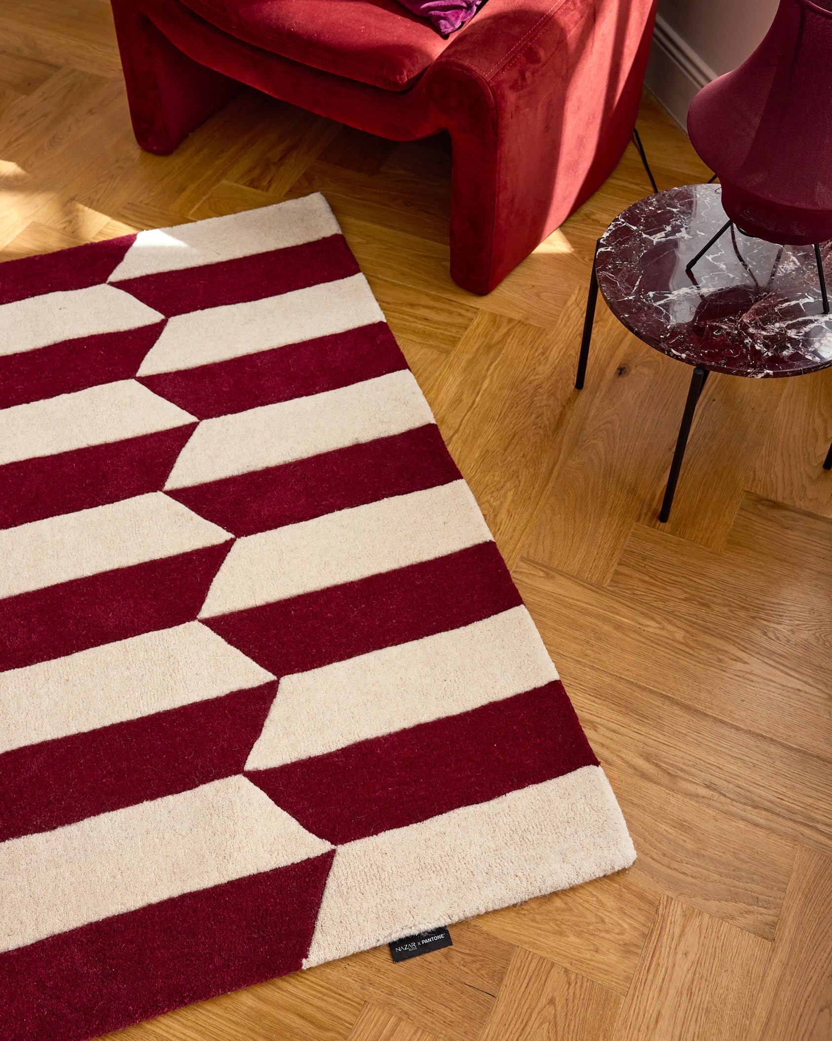 Rojo tormenta – Alfombra de lana – P_RO1011ROU Rojo tormenta