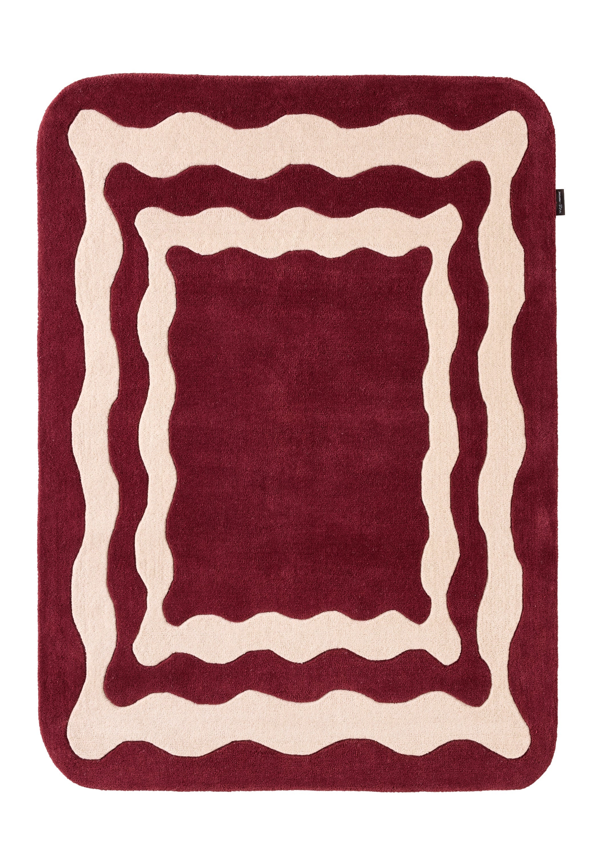 Rouge d'orage – Wavy wool rug - Bordeaux Rouge d'orage