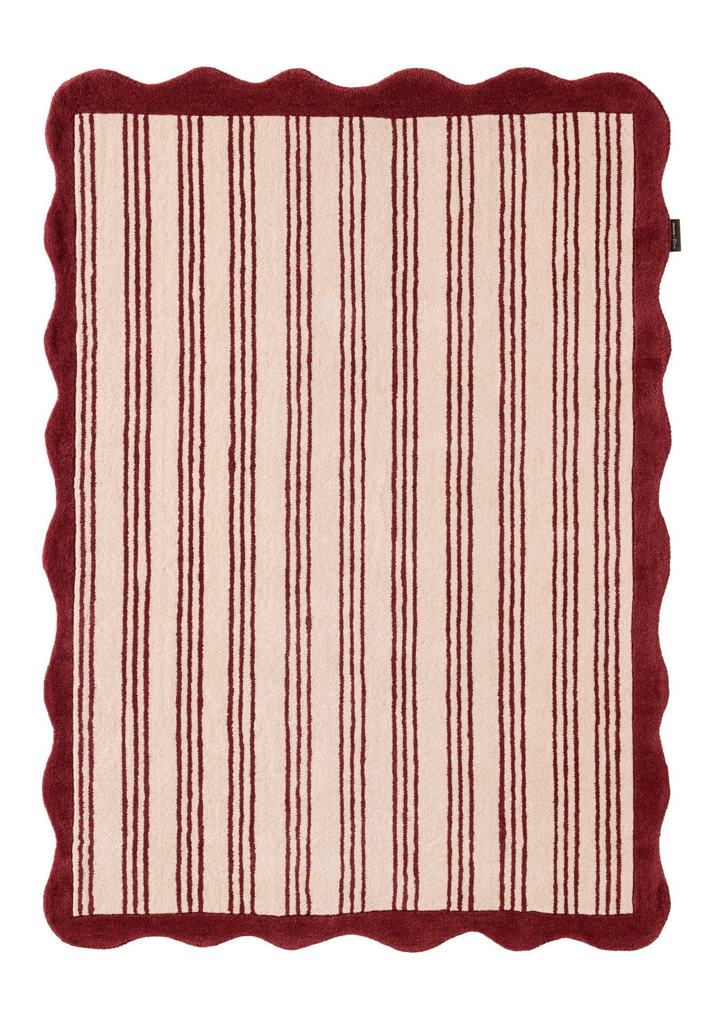 Rouge d'orage – Striped wool rug - burgundy Rouge d'orage