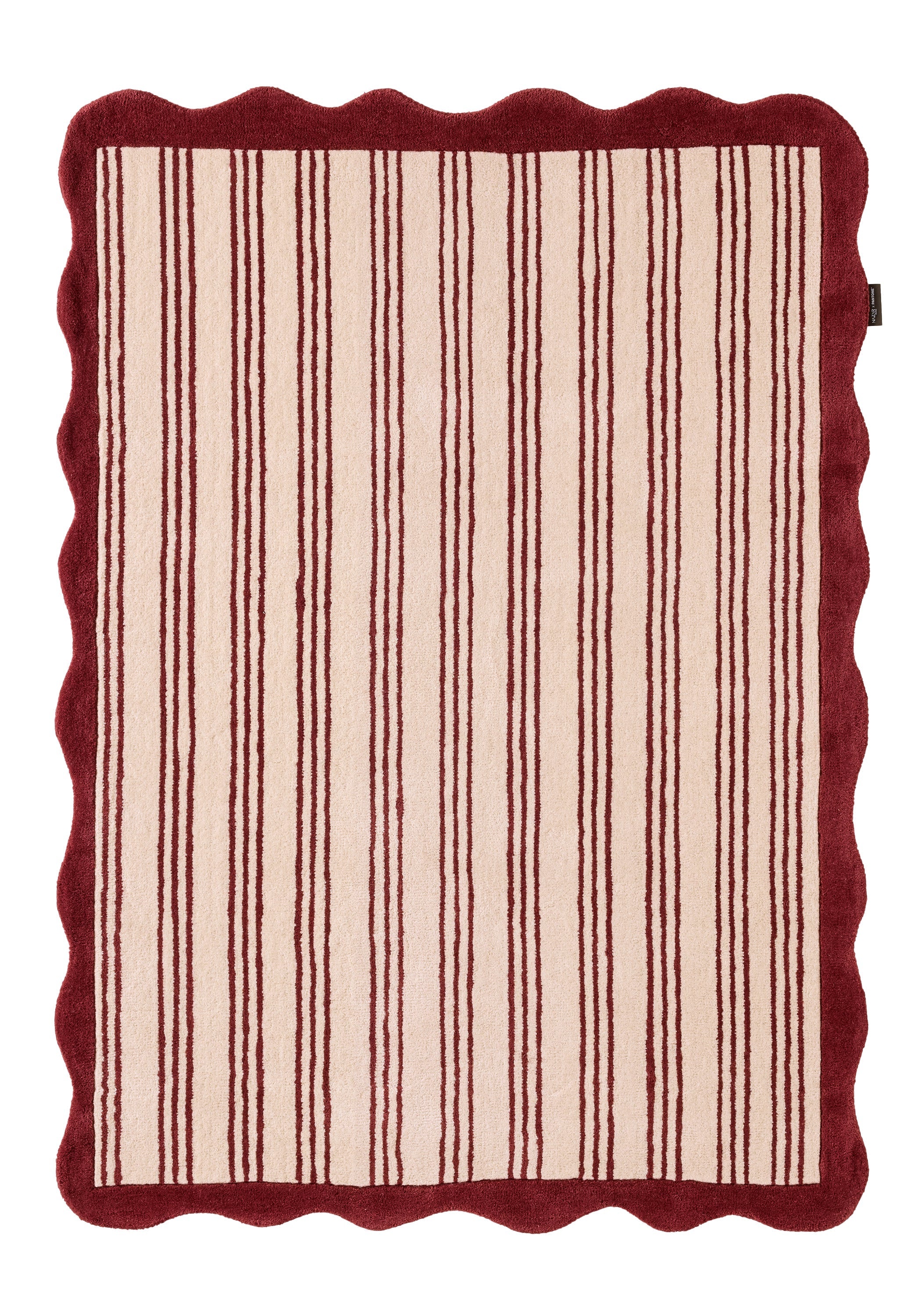 Rouge d'orage – Striped wool rug - burgundy Rouge d'orage