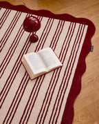 Rouge d'orage – Striped wool rug - burgundy Rouge d'orage