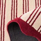 Rouge d'orage – Striped wool rug - burgundy Rouge d'orage