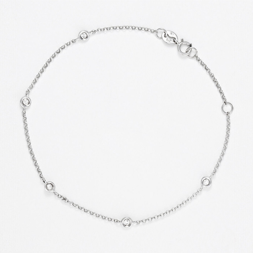 Pulsera "Sunshine" D0.14/5 - Oro blanco 375/1000