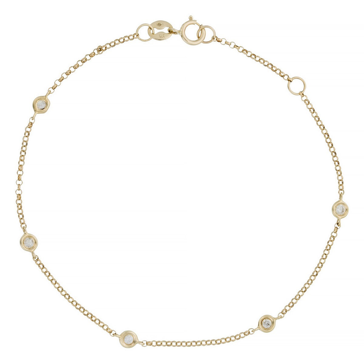 Pulsera de Diamantes “Sunshine” 0.14/5 – Oro Amarillo