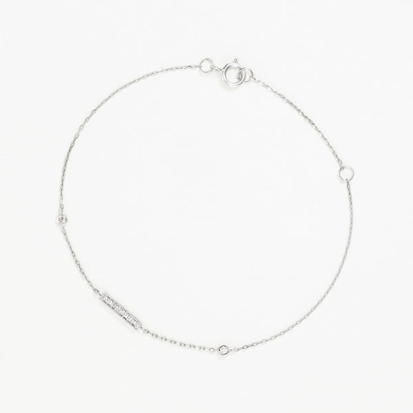 "Linear Trio" Bracelet D0.07/10 - 375/1000 White Gold