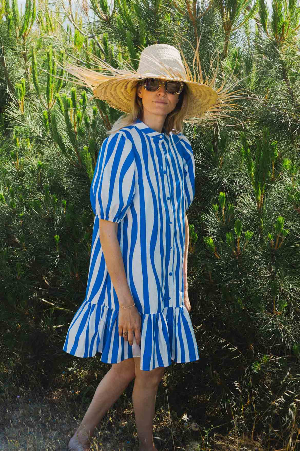 Vestido Líneas Azul Clementina