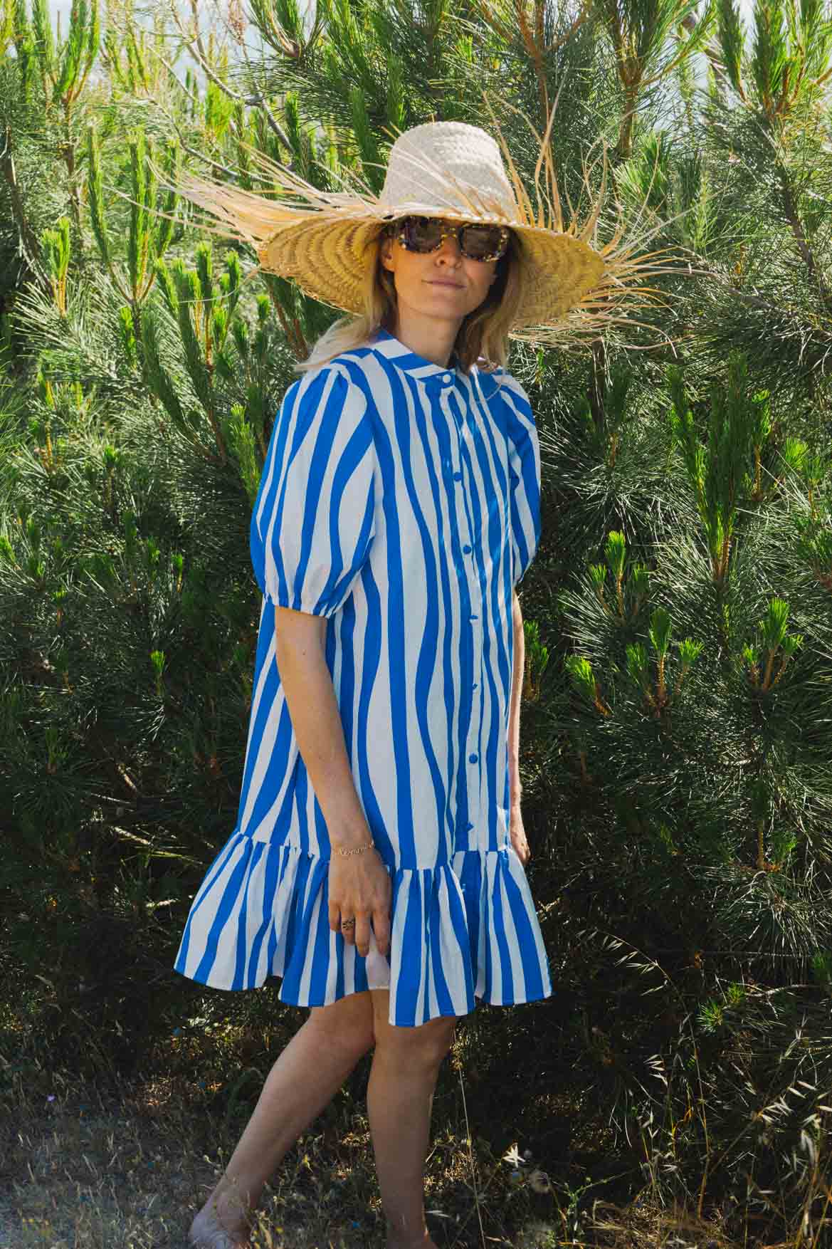 Vestido Líneas Azul Clementina