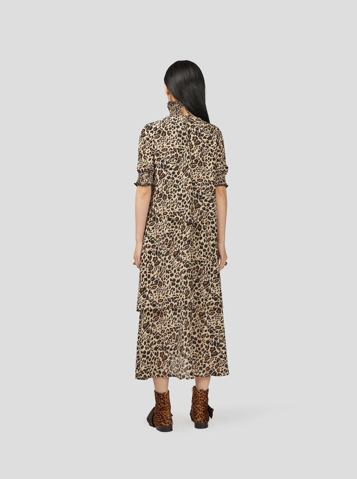 Robe Dries En Imprimé Léopard Soyeux