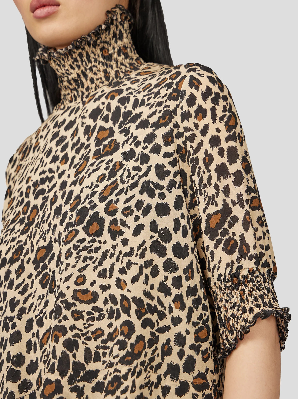 Robe Dries En Imprimé Léopard Soyeux