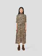 Robe Dries En Imprimé Léopard Soyeux