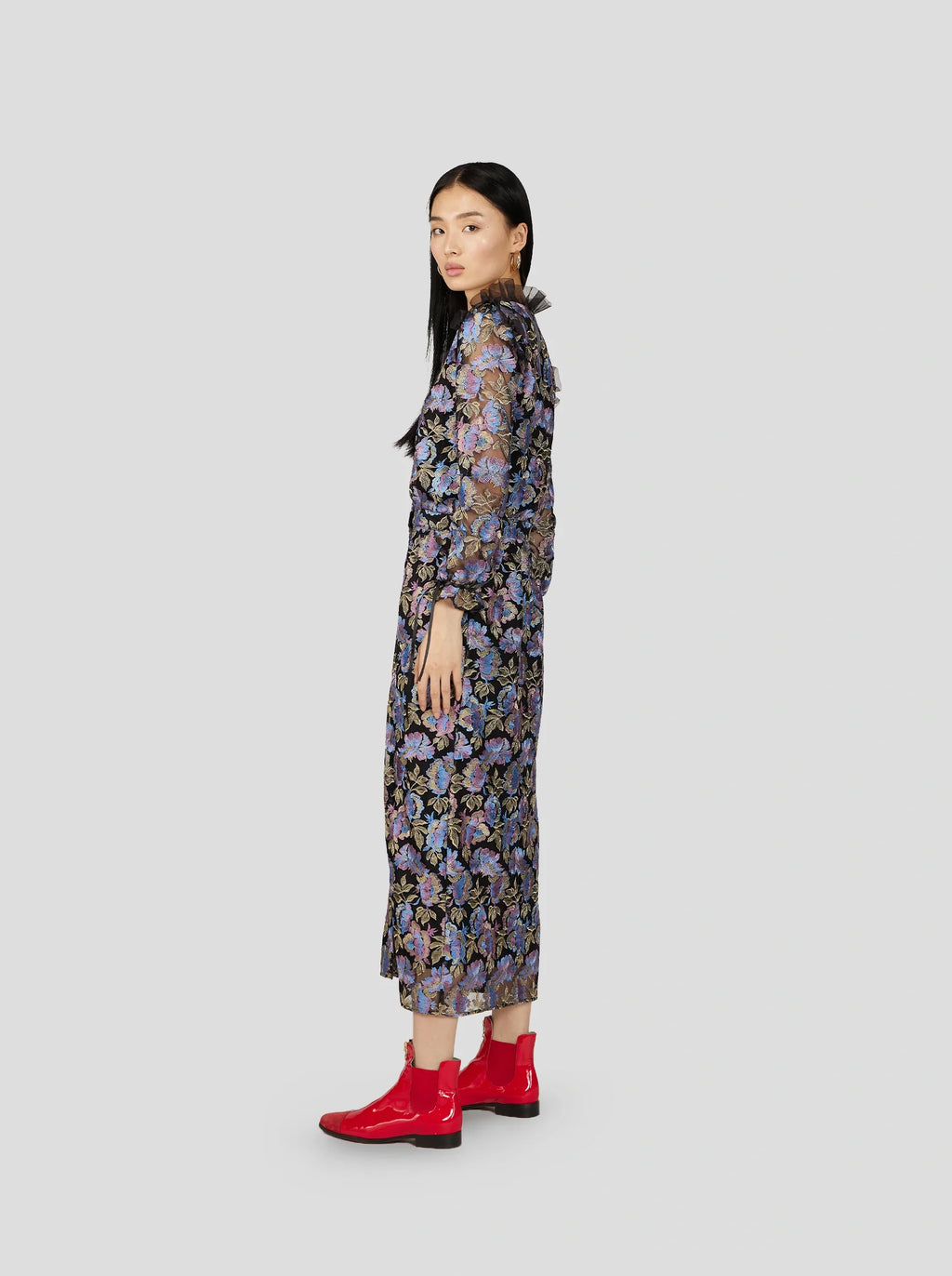 Nicole Kjole Med Fleurs De Givre-Broderi