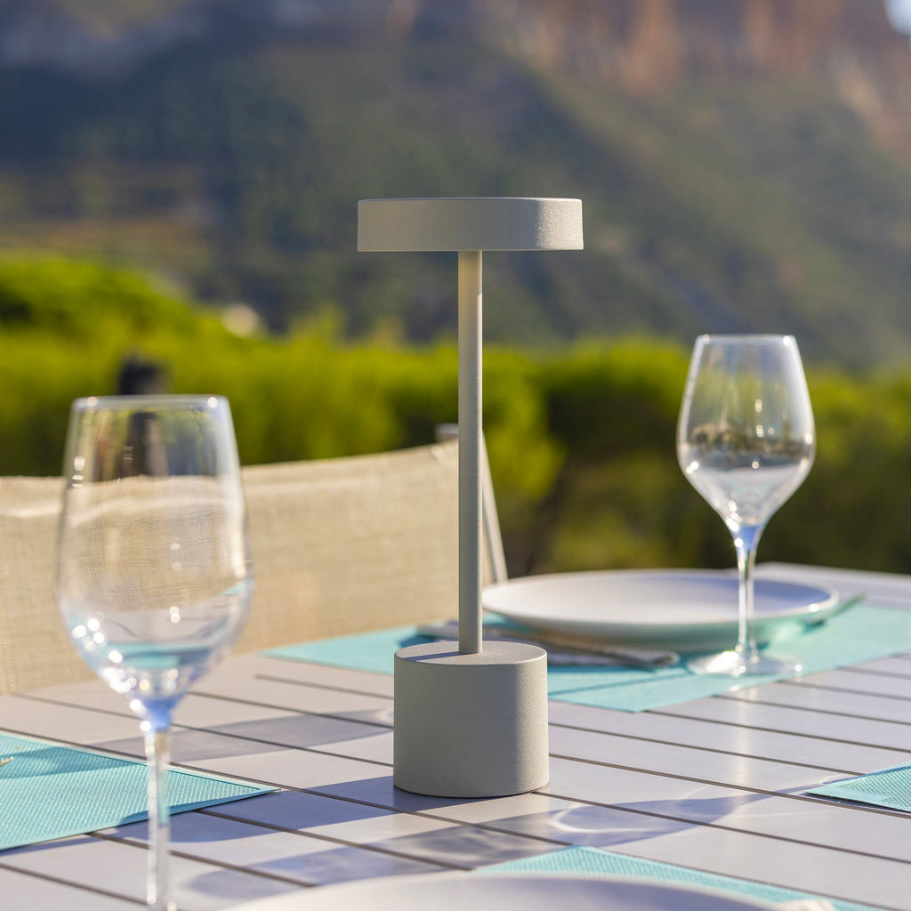 Roby - Lampe De Table Sans Fil - Acier - Gris