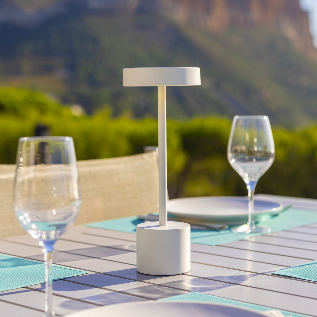 Roby - Lampe De Table Sans Fil - Acier - Blanc