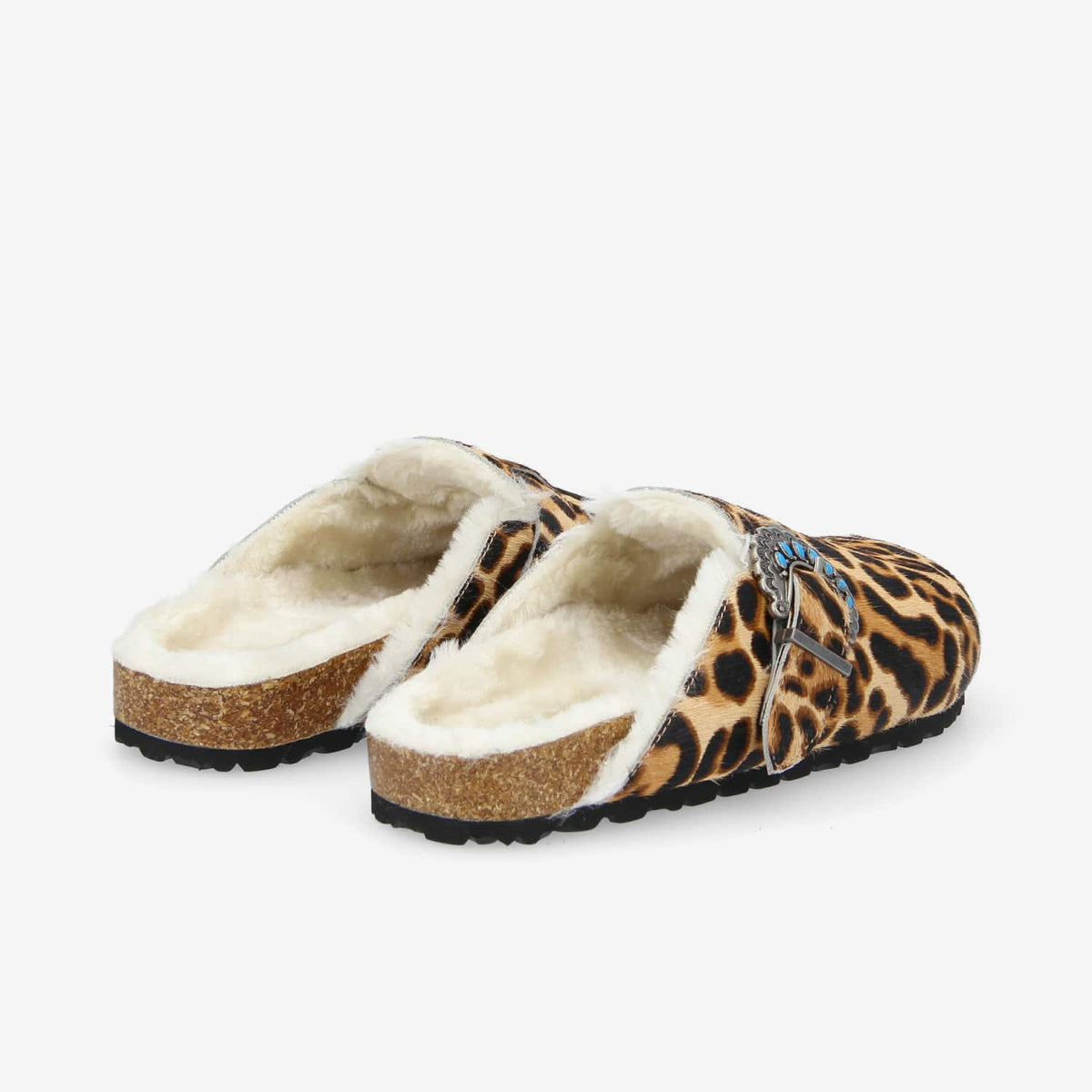 Paloma Clog W - P.Pony Leo/Fur - Natural/Dove