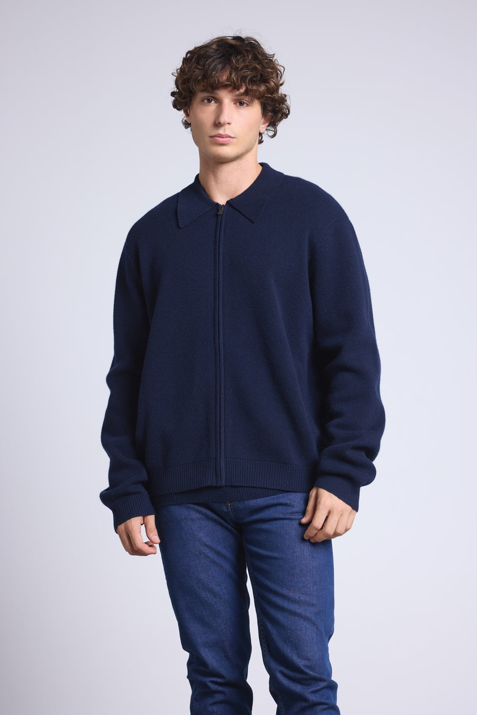 Veste Zippee Roger - Bleu Marine - Homme - Cachemire Et Laine