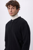 Giacca Con Zip Roger - Nero - Uomo - Cashmere E Lana