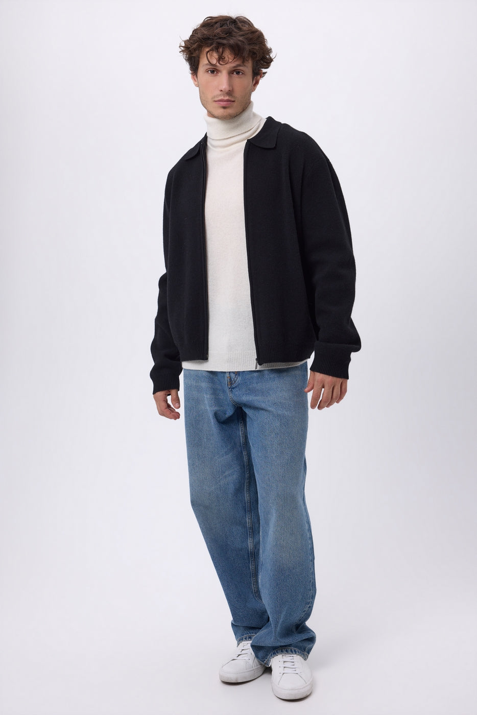 Giacca Con Zip Roger - Nero - Uomo - Cashmere E Lana