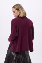 Poncho Turtleneck Jumper F Rolanda - Wine Red - Women