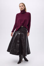 Poncho Turtleneck Jumper F Rolanda - Wine Red - Women