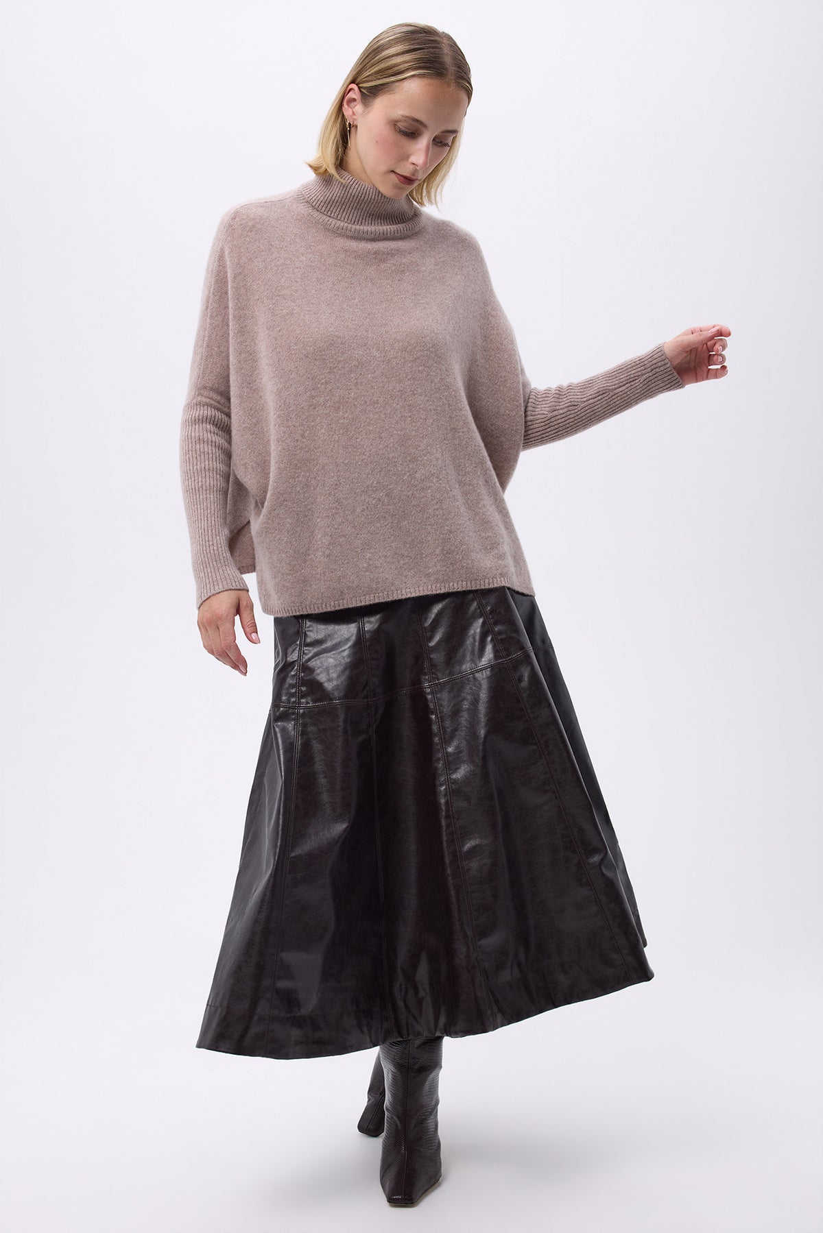 Polotröja Poncho F Rolanda - Taupe - Dam